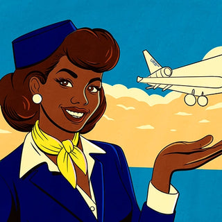 Woman in flight suit beside airplane