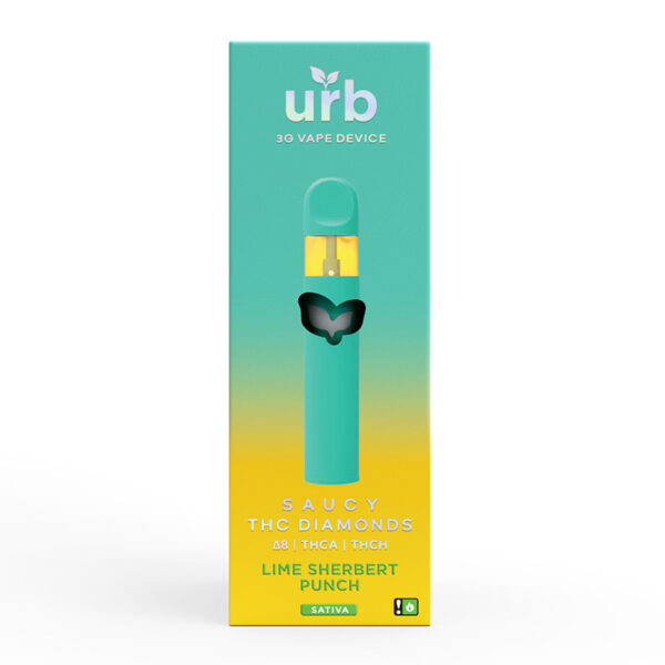 Saucy THC Diamonds Disposable 3ML - Lime Sherbet Punch | Urb