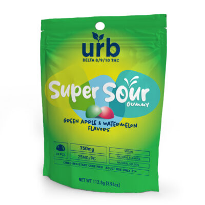 D8/D9/D10 Super Sour Gummies 3000MG - Green Apple and Watermelon | Urb