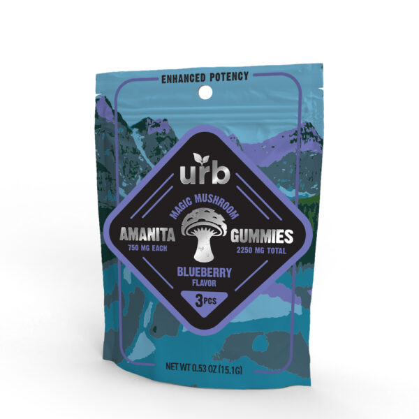 Amanita Magic Mushroom Gummies 2250MG - (30 Pack) - Blueberry | Urb