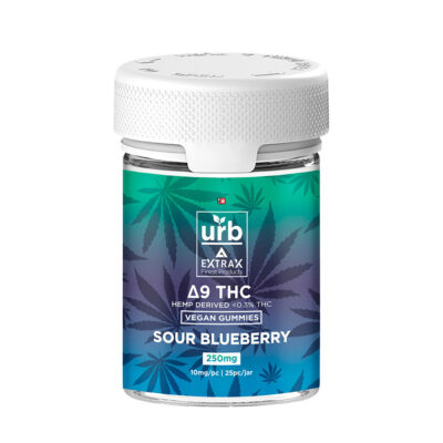 D9 THC Gummies 250MG - Sour Blueberry | Urb