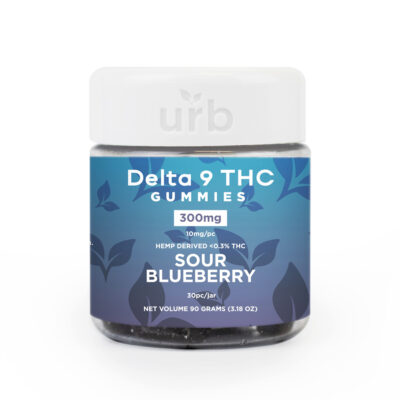 D9 THC Gummies 300MG - Sour Blueberry | Urb