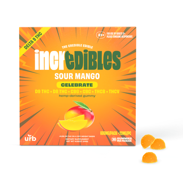 incredibles 20mg Sour Mango Gummies | Urb
