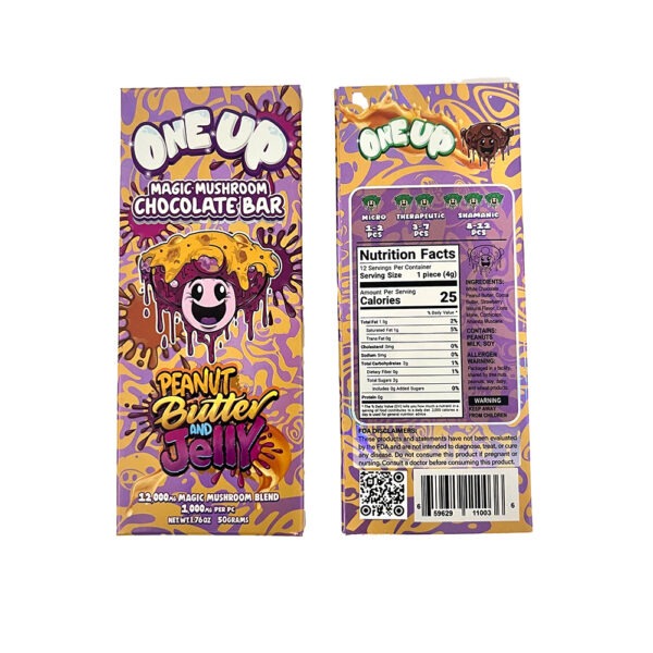 One Up Amanita Magic Mushroom Chocolate Bars - Peanut Butter and Jelly | Urb