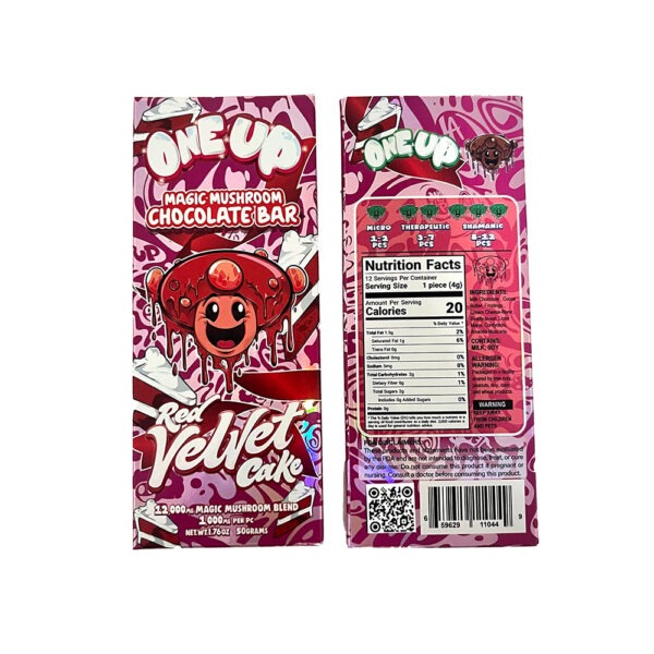 One Up Amanita Magic Mushroom Chocolate Bars - Red Velvet Cake | Urb