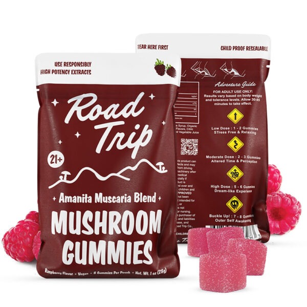 Road Trip Amanita Muscaria Magic Mushroom Gummies - Raspberry | Urb