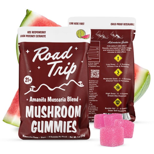 Road Trip Amanita Muscaria Magic Mushroom Gummies - Watermelon | Urb