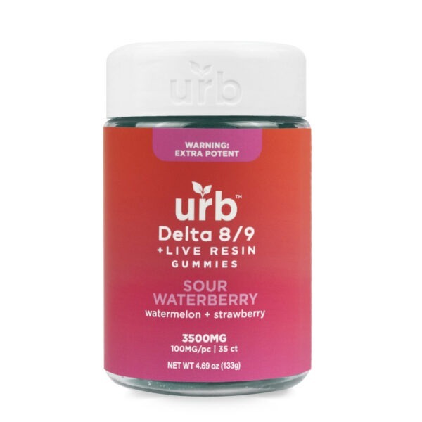 D8/D9 THC Gummies 3500MG - Sour Waterberry | Urb